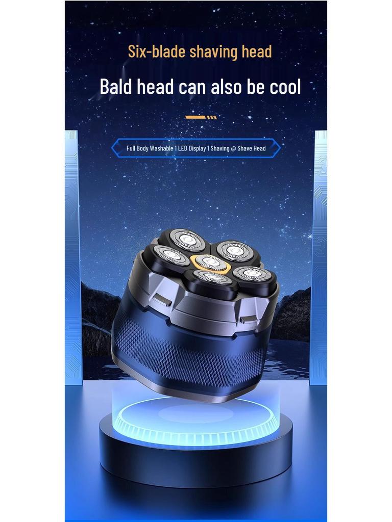 German Imported Men's Bald Head Electric Shaver - Self-Shaving Razor & Hair Clipper