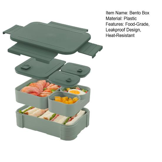 Bento obědový box pro dospělé a děti, nepropustný obal na oběd, vícedílná nádoba na plánování jídla
