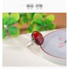 Adjustable Vintage Blood Amber Resin Ring With Wheat Motif Minimalist Boho Statement Jewelry Women Men