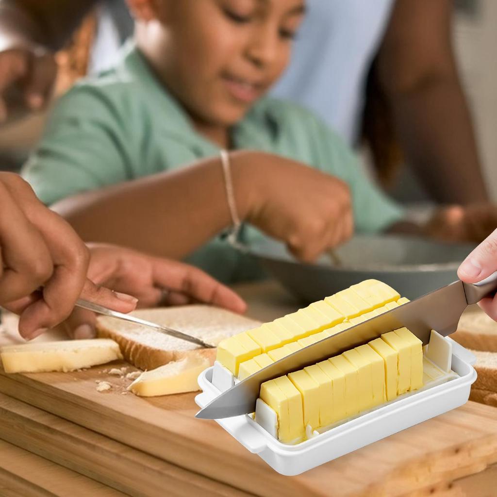 Butter Slicer Butter Cutting Box With Lid Multifunctional Slicing Tool Removable Cheese Cutting Container For Home Pantry Fridge