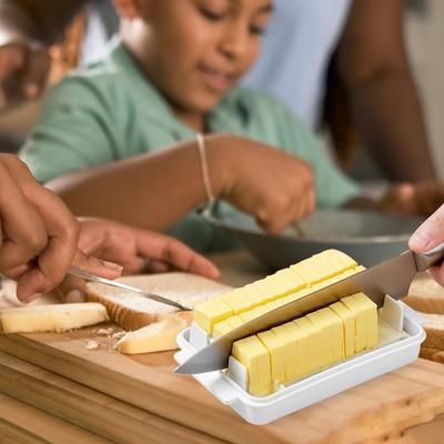 Coupe-beurre Boîte à découper le beurre avec couvercle Outil de découpe multifonctionnel Récipient amovible pour couper le fromage Pour maison garde-manger réfrigérateur