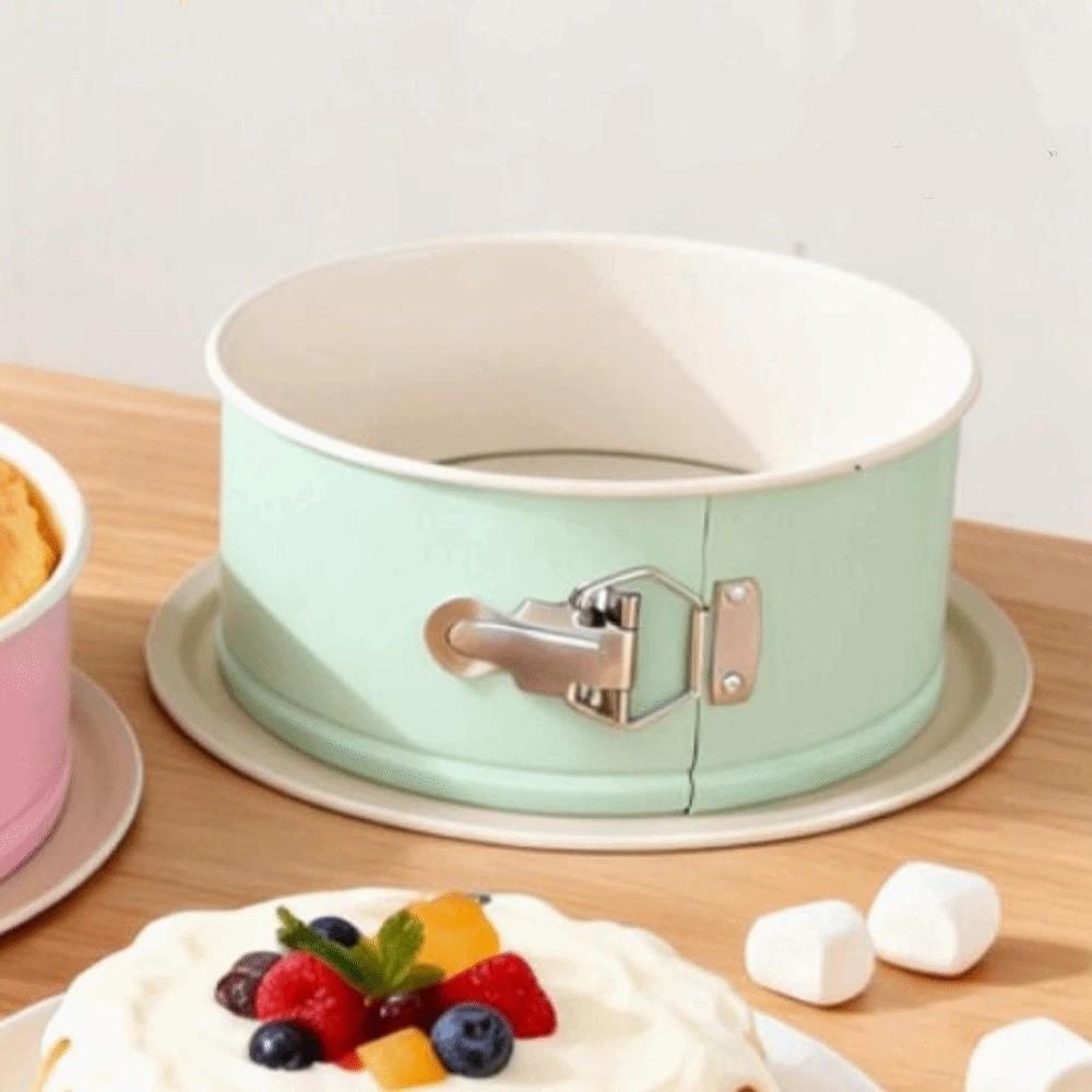 Carbon Steel Round Cake Mould Removable Bottom with Buckle Springform Cake Pan Leakproof Non-Stick Cake Embryo Mold Set