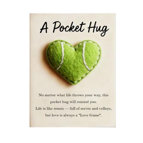 Love Heart Golf Pocket Hug with Positive Card Emotional Support Baseball Tennis Basketball Pocket Token Decoration Inspirational Gift