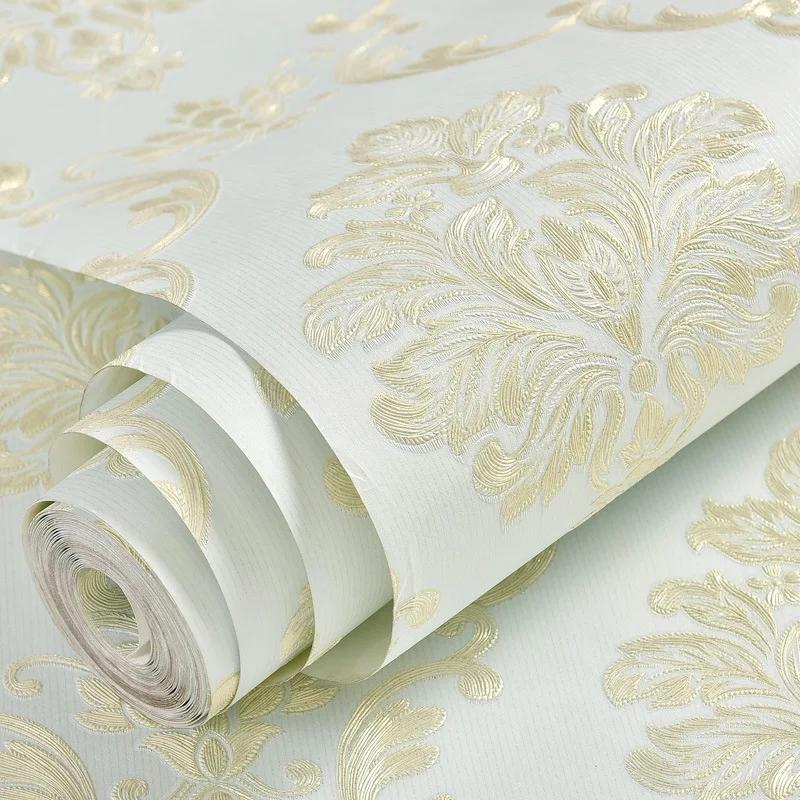 European Style Pastoral 3D Self-adhesive Wallpaper Bedroom Decor Wall Stickers Living Room 3D TV Background Wall Room Wallpaper