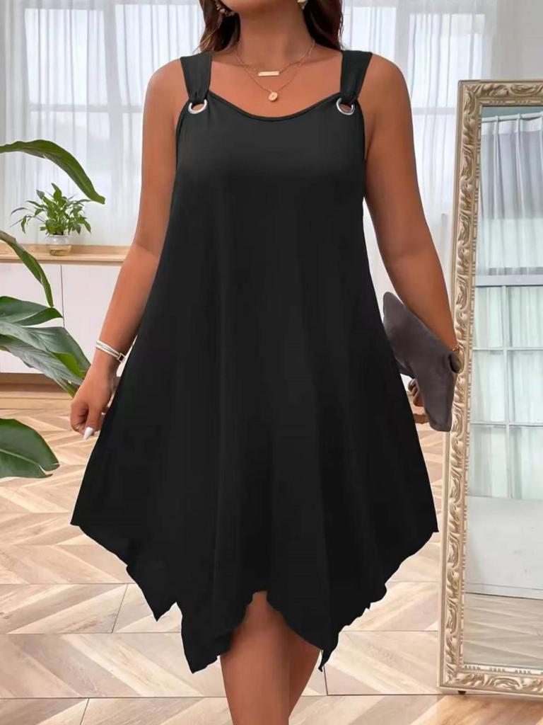 Summer Plus Size Women's Elegant A-line Sleeveless Dress