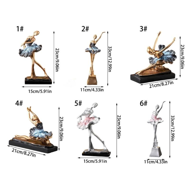 Ballet Dancer Figurine European Girl Dancer Ornament Figure Sculpture Craft For Table Bookcase Accent