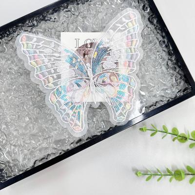 Farbe Organza Stickerei Schmetterling Stoffaufkleber Kleidung Oberteil Kleid T-Shirt Gepäck Dekoration Stoffaufkleber Zubehör