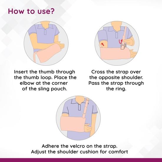 Flamingo Brown Arm Pouch Breathable Sling Strap with Shoulder Cushion SUPPORT