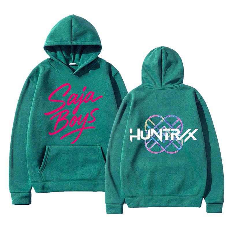 KPop Dämonenjäger Saja Jungen Hoodie Langarm Filmdruck Sweatshirt Kapuzen-Fleece Lässige Damen-Pullover Streetwear Damen