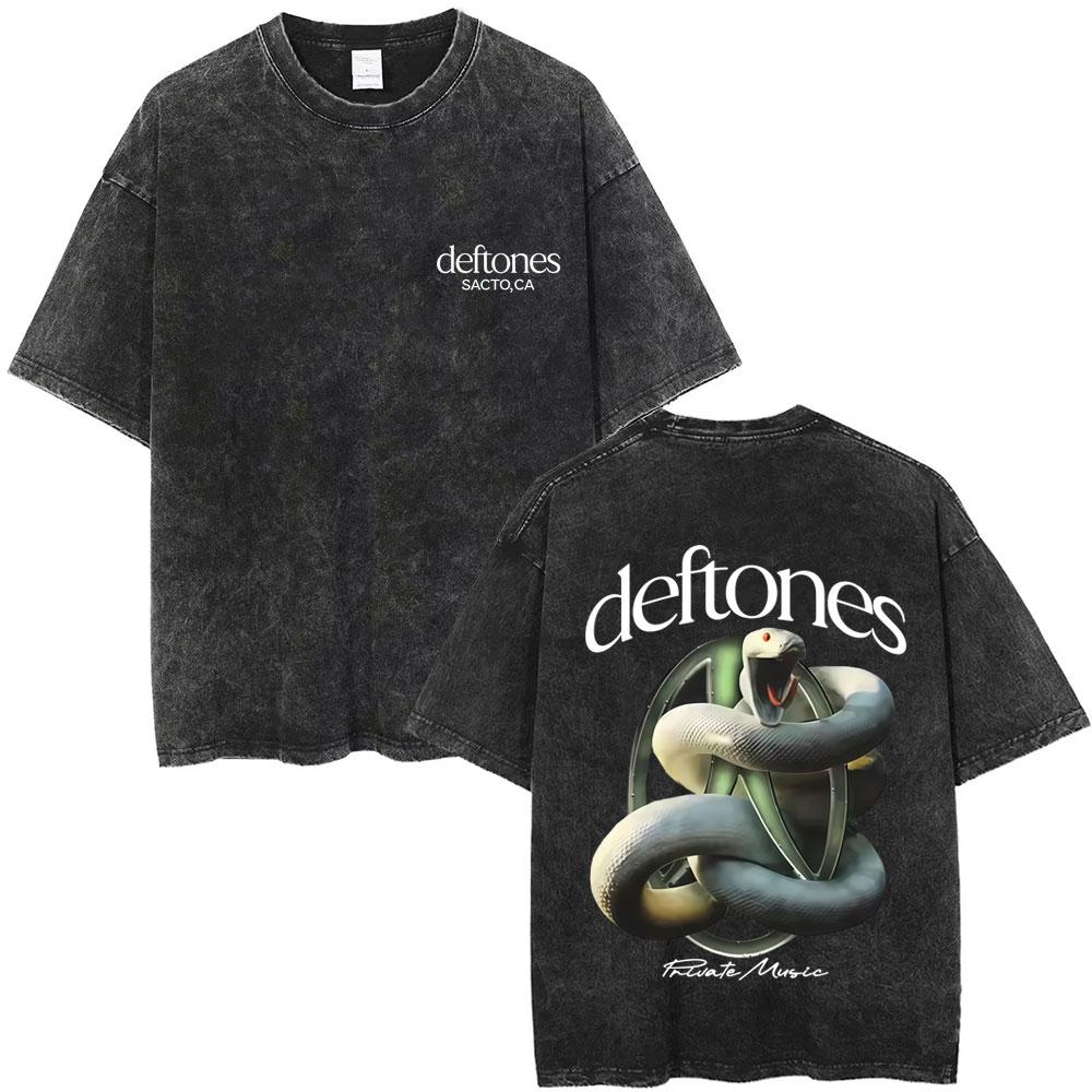 Wypierana Vintage Deftones Diamond Eyes Grafika z Okładki Albumu Koszulka Męska Damska Retro Rock Pop Muzyka Koszulki Męskie Oversize Krótki Rękaw