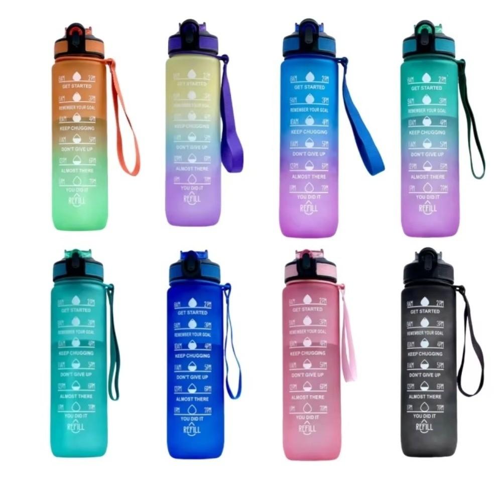 1000ML Straw Sports Water Kettle Large Capacity Straw Plastic Water Bottle Cycling