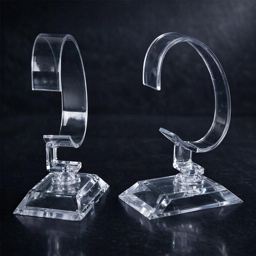 2pcs Clear Acrylic Detachable Bracelet Jewelry Watch Display Holder Stand Rack