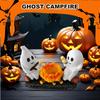Ghost Campfire Statues Halloween Desktop Ghost Campfire Statue 3D Printed Cute Ghost Ornaments Statues Halloween decoration
