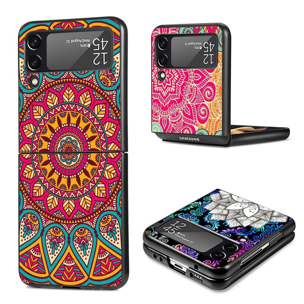 Totem Mandala Colorful Flower Phone Case For Samsung Galaxy Z Flip7 Flip6 5G Flip5 Flip4 Flip3 ZFlip 7 6 3 4 5 Shockproof Back C