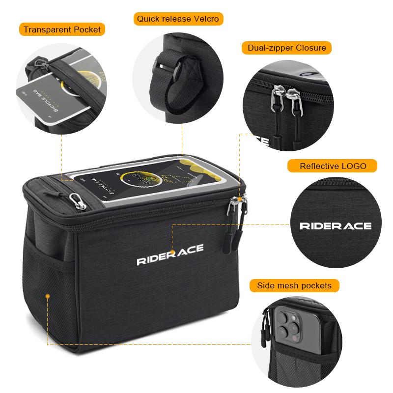 Bicycle Front Handlebar Bag With Touch Screen Bike Handlebar Bag Thermal Multifunctional Portable Outdoor Cycling Accessories