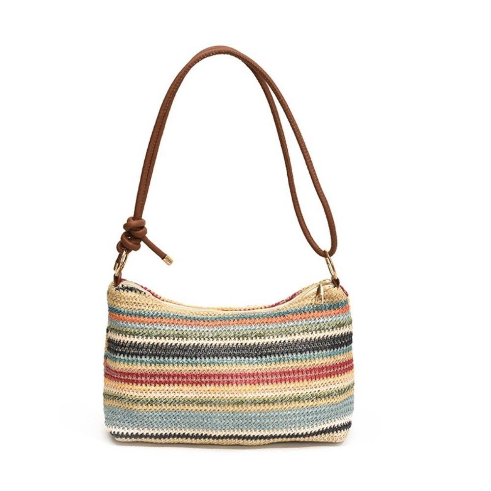 

Hollow Beach Crossbody Bag Multicolor Raffia Shoulder Bag Casual Weave Straw Bag Girls разноцветный