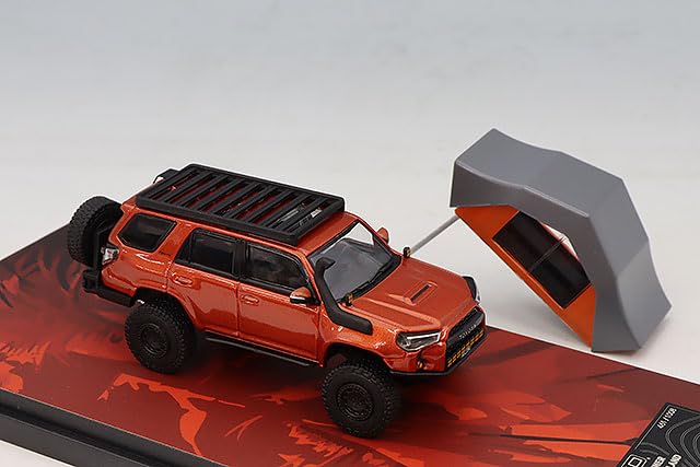FREESTYLE Gaincorp Products Scale Toyota 4Runner Widebody Overland DiecastTalk Custom Inferno Orange Finished Model 1/64 (clean) DTG0018-OR