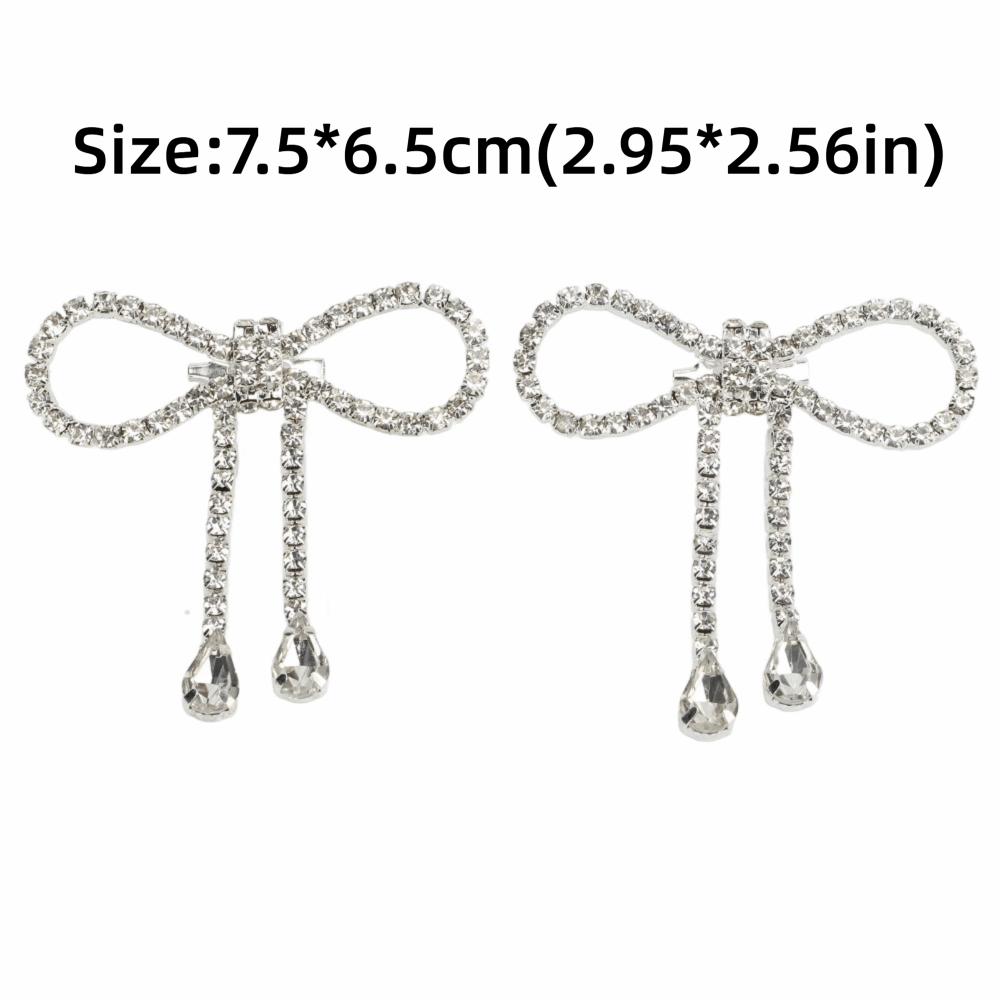 2pcs Rhinestone Design Rhinestone Bow Brooch Tassel Design Tassel Brooch Pin Celebrations