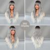 New Ladies Wig Simulation Wig 65cm Hair Gray Wig Big Wave Wig Full Headgear Rose Hair Net Headdress Beauty Decoration Wig