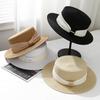 French Flat-top Straw Hat High-end Top Hat Spring and Summer Elegant Sunshade Sun Protection Holiday Straw Hat Seaside Beach Hat Women