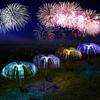 Solar Lawn Lamp RGB Color Changing Solar Jellyfish Lamp Fireworks Atmosphere Lights Outdoor Yard Garden Decor Fiber Optic Lamp