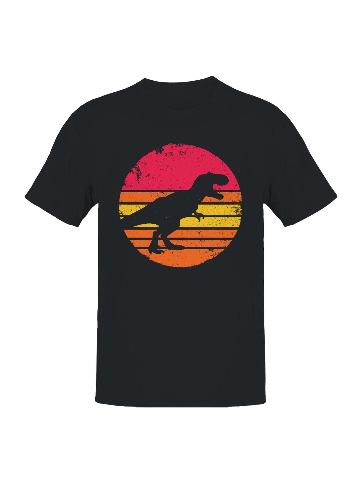Retro Dinosaur Sunset Silhouette Men s T-shirt XS