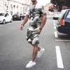 Men's sports suit short sleeved T-shirt and summer fashionable football shorts two-piece set new 2025