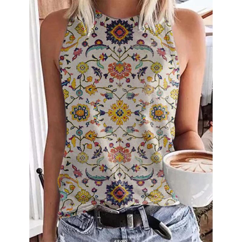 Ethnic Style 3D Printed Vest Women's Retro Streetwear