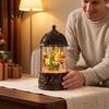 Decorative Snow Ball Christmas Lantern, Lighted Lantern with Music Swirling Glitter, Animated for USB /Battery Operated Holiday Home Decoration