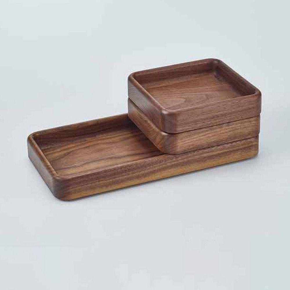 Wooden Snack Tray Japanese Style Fruit Tray Smooth Edge Tea Serving Plate Fruit Serving