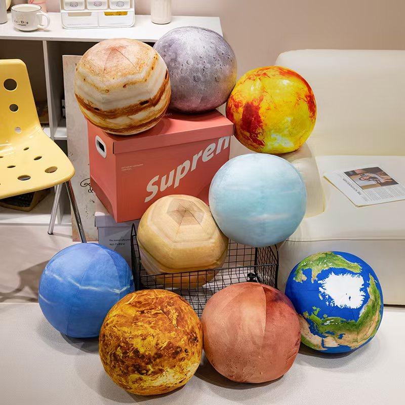Simulation Earth Sun Moon Planet Pendant Plush Toy Pillow Round Spherical Children'S Gift Ragdoll
