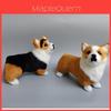 Tier Spielzeug Corgi Hund Figur mit Kunstfell für Heimdeko und Sammler