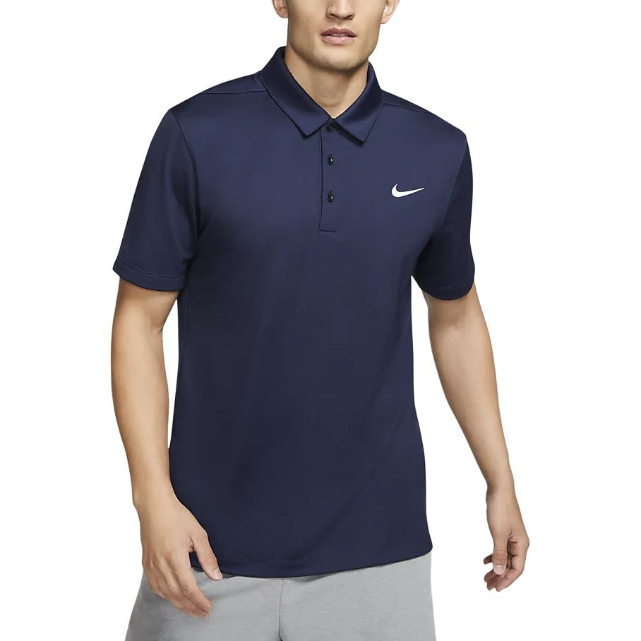 

Nike Solid Logo Print Short Sleeve Polo Shirt Men tops Navy-Blue CT4581-419 L