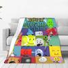 BFDI Inanimate Insanity Cartoon Decken Battle for Dream Island Fleece Neuheit Warme Überwurfdecken Bettwäsche Lounge Dekoration