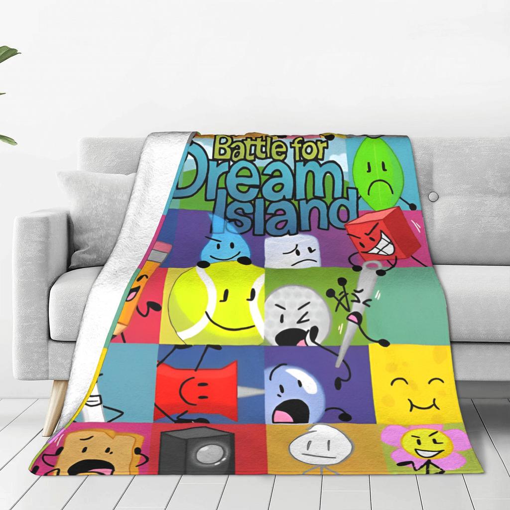 BFDI Inanimate Insanity Cartoon Decken Battle for Dream Island Fleece Neuheit Warme Überwurfdecken Bettwäsche Lounge Dekoration