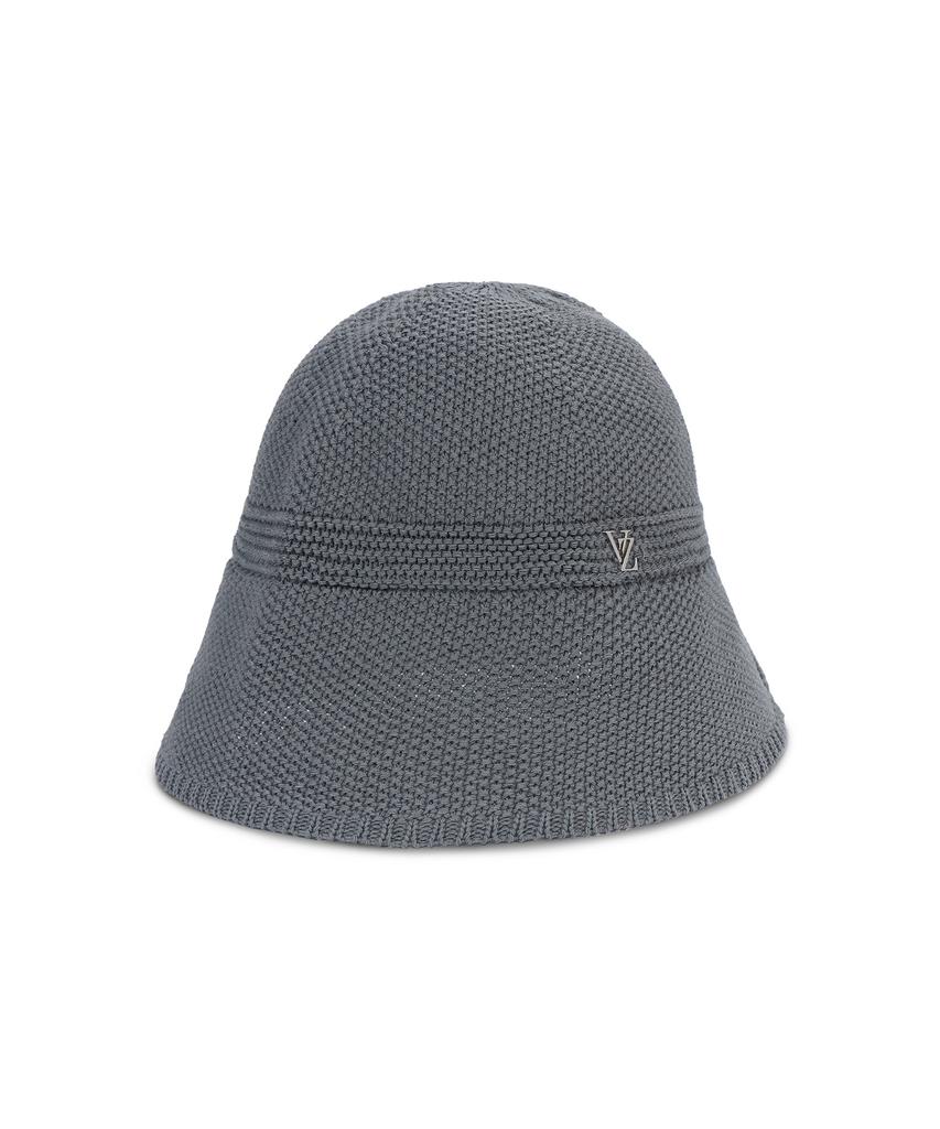 Bajal Vz Studded Logo Summer Knit Bonnet Hat Gray