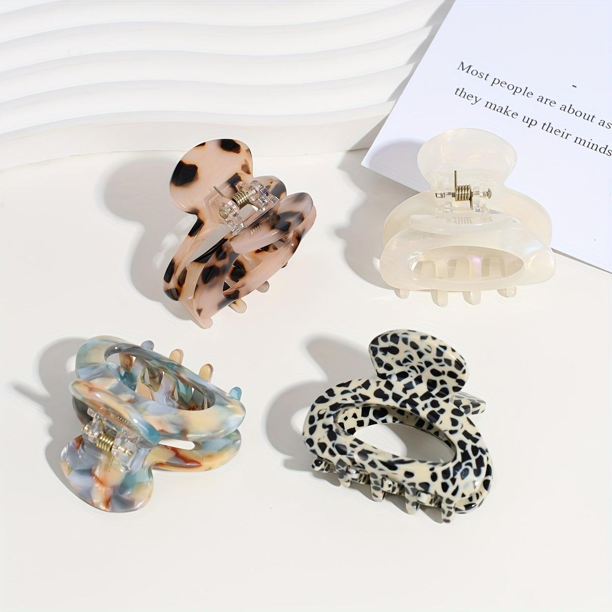 

3PC Secure Grip Hair Accessories Elegant Sweet Small Oval Hair Claw Clip for Women Ponytails Cute Hair Clips Sophisticated Style