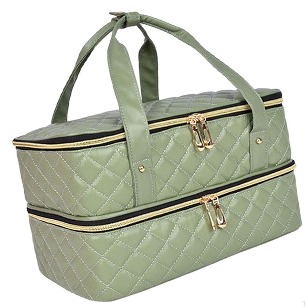 Nagellack Organizerväska Dubbla Lager Rymmer 40 Flaskor Bärbar för