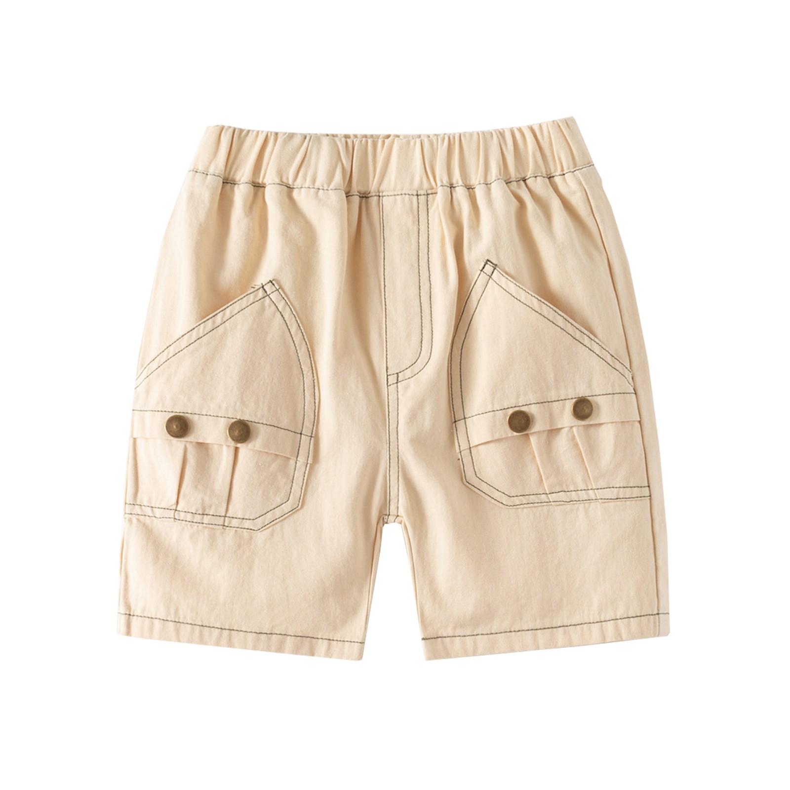 

Детские летние брюки-квартет для мальчиков, повседневные шорты в стиле ретро на пуговицах, стильные мешковатые детские брюки 120 бежевый
