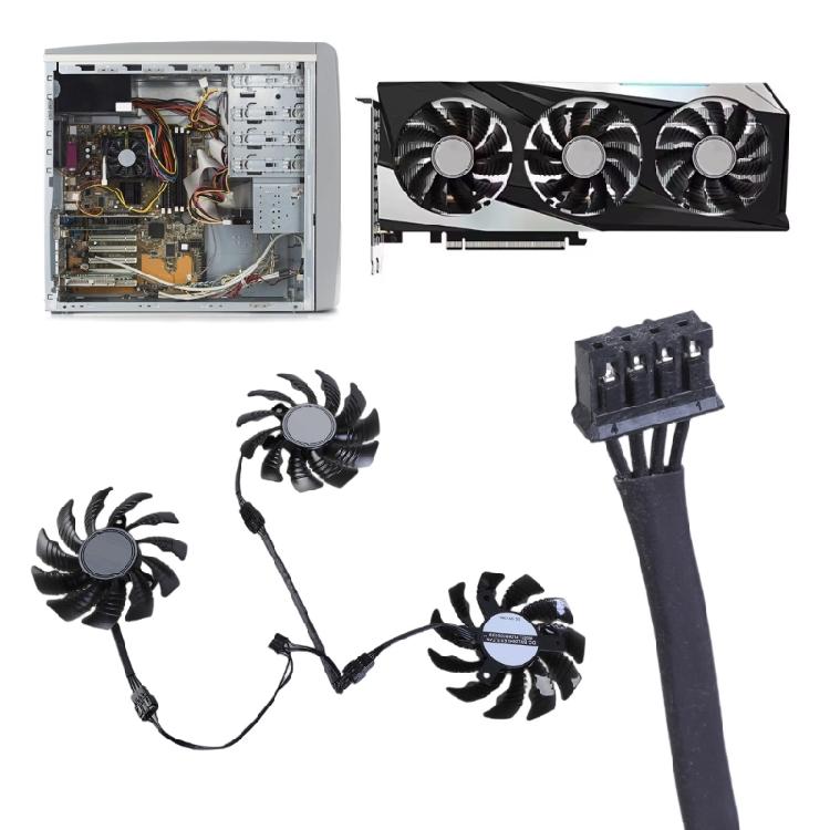 GPU Fan Efficient Cooling Fan with 4Pin Connection For RTX3050 3060 3060TI Quiet Effective Heat Dissipation PLD08010S12HH
