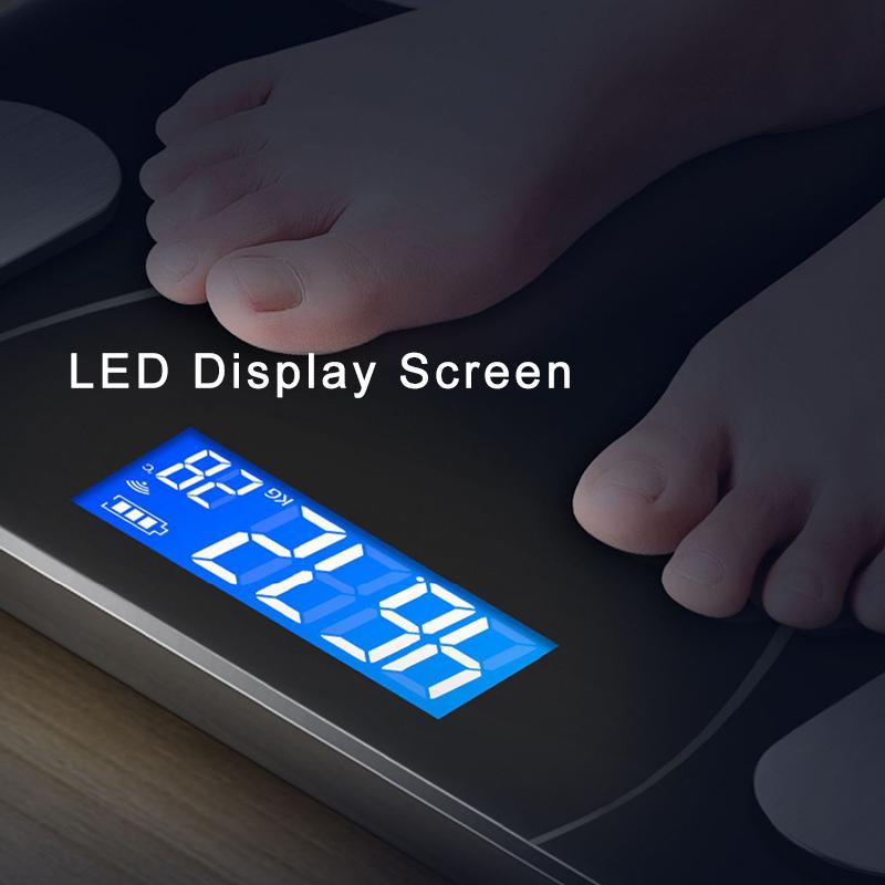 Smart Body Fat Scale Wireless LED Digital Bathroom Weight Scale Body Composition Analyzer Testing Scale