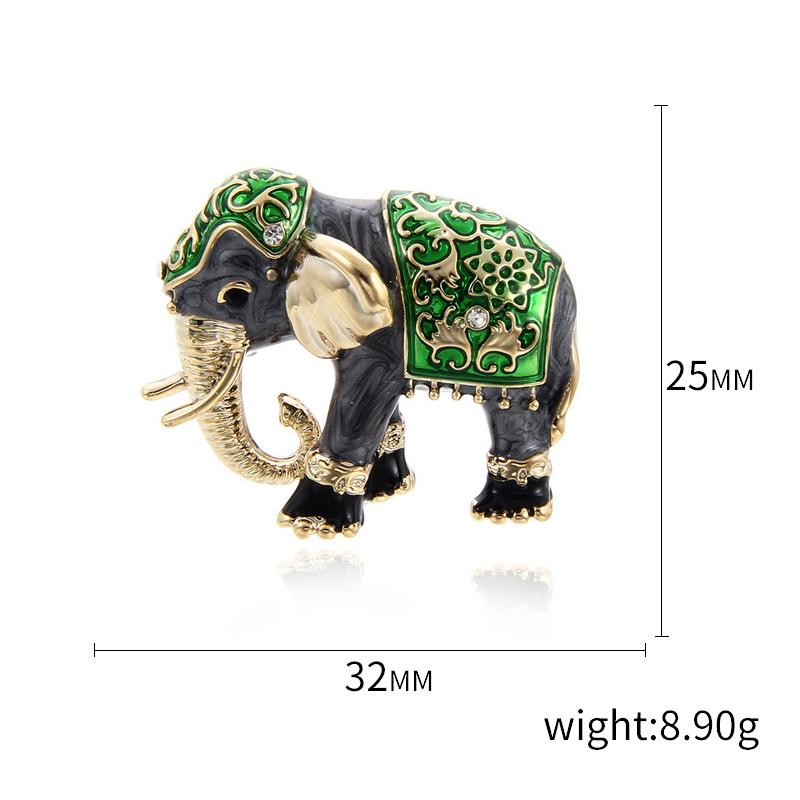 Rhinestone Elephant Brooch for Women Unisex Glass Animal Pin Mammoth Lapel Pins Banquet Party Backpack Gifts Jewelry Accessories