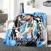 Messi Personalized Text Blanket Multi-purpose Customizable Blanket Soft & Cozy Perfect for Bedding Couch Nap Seaside for All Occasions