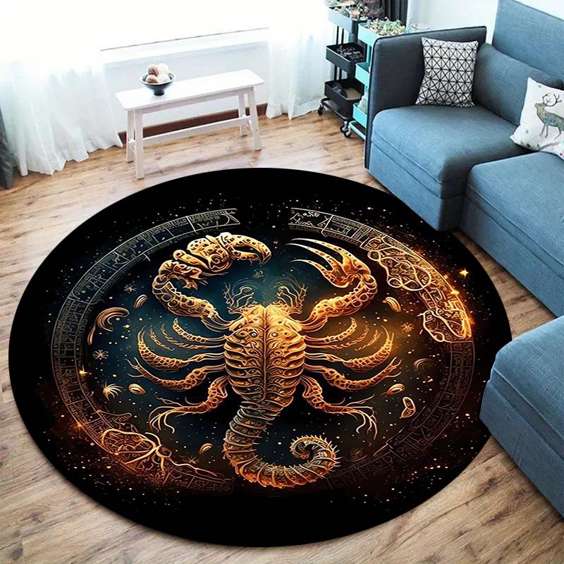 scorpion Round Area Rug,Carpet Rug for Living Room Bedroom Sofa Playroom Decor,Non-slip Floor Mat 80cmx80cm