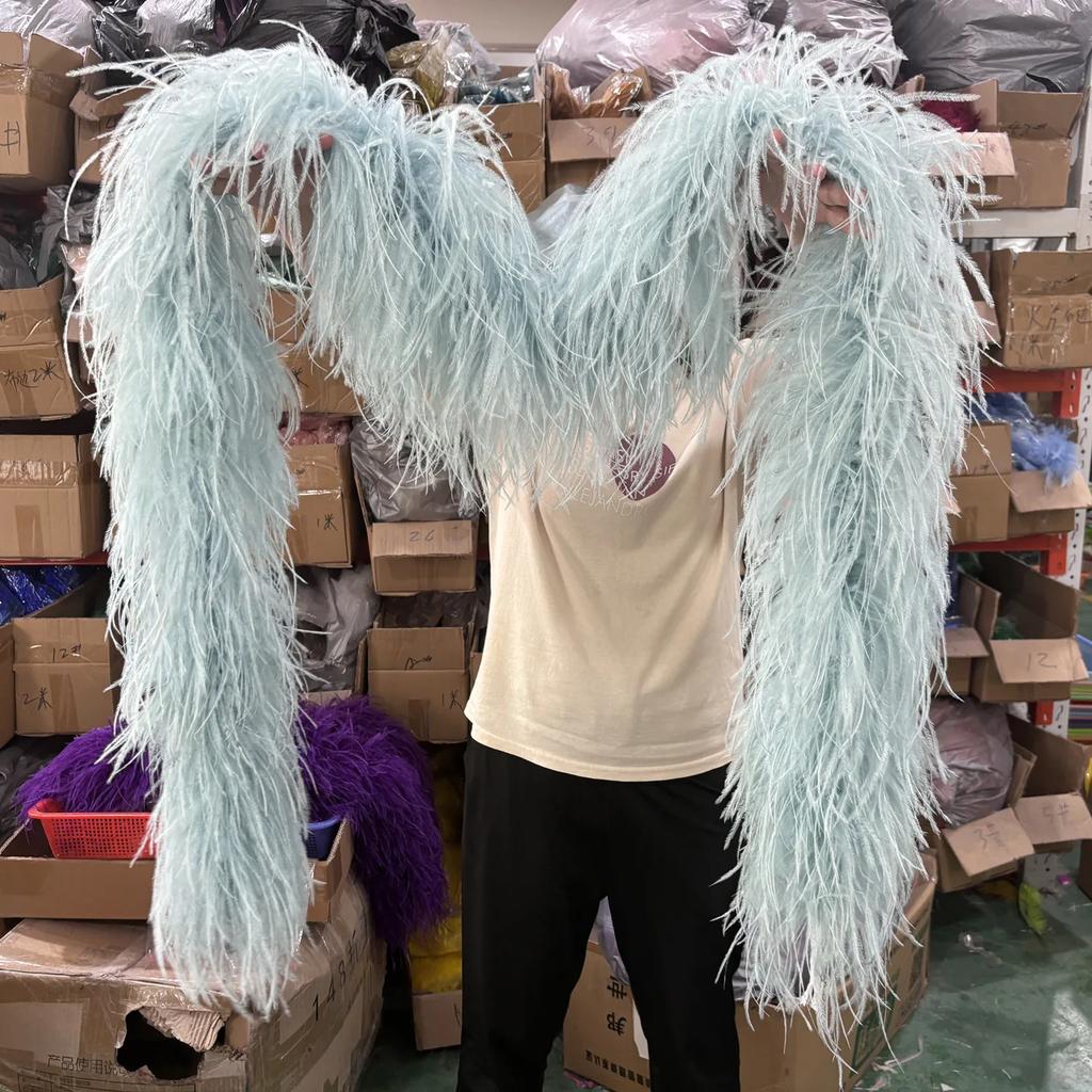 DIY 2 Meter Flauschige Straußenfeder-Boa 1-lagig bis 20-lagig Dick Schal aus hochwertigen Federn zur Dekoration von Brautkleidern Individuell anpassbarer DIY-Schal
