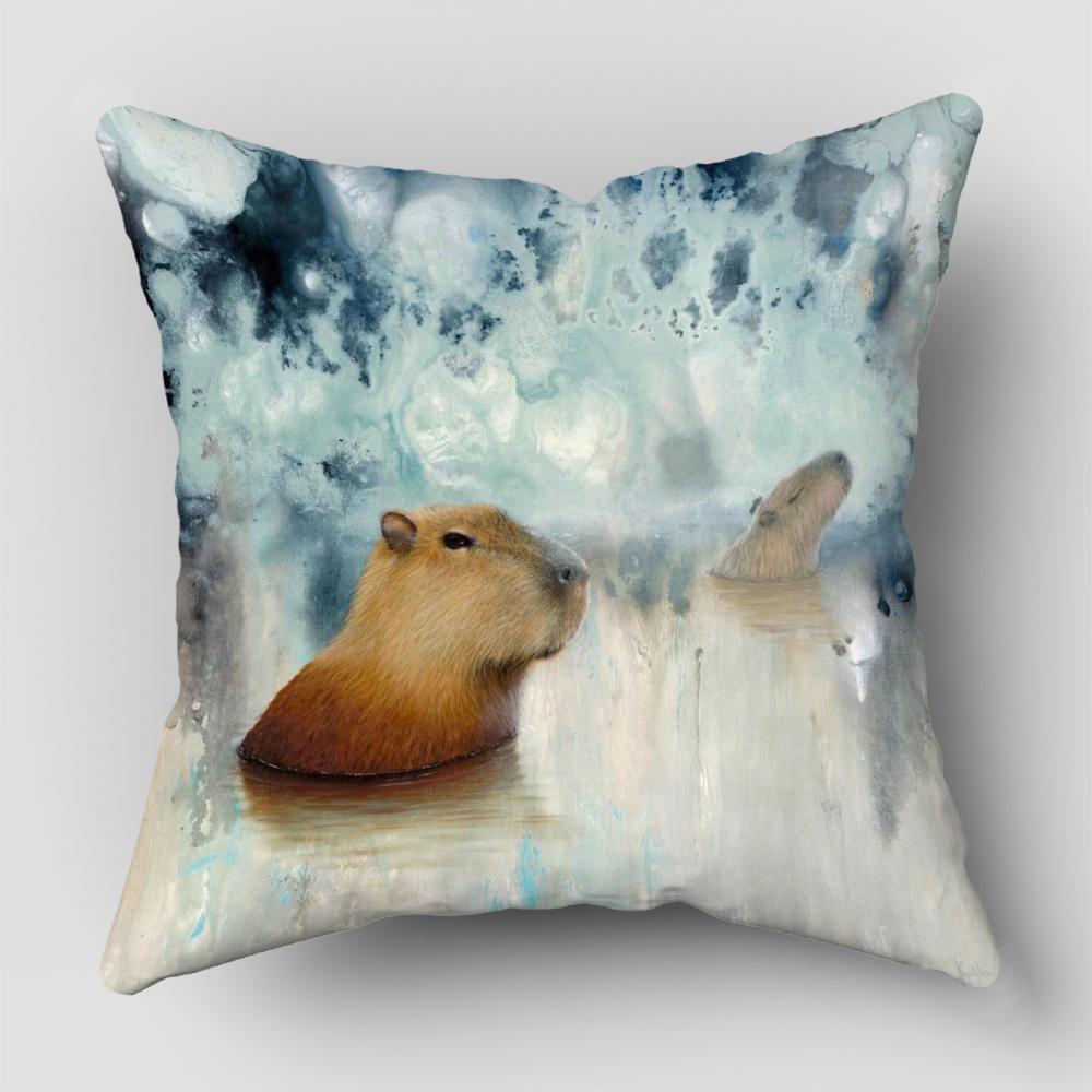 1Pc Capybara Animals Pillow Case For Home Decorative Pillows Cover Invisible Zippered Throw Pillowcases 8.23