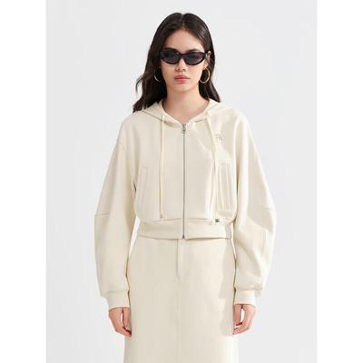 PEACEBIRD Women's Autumn Short Hooded Sweatshirt & Skirt Set