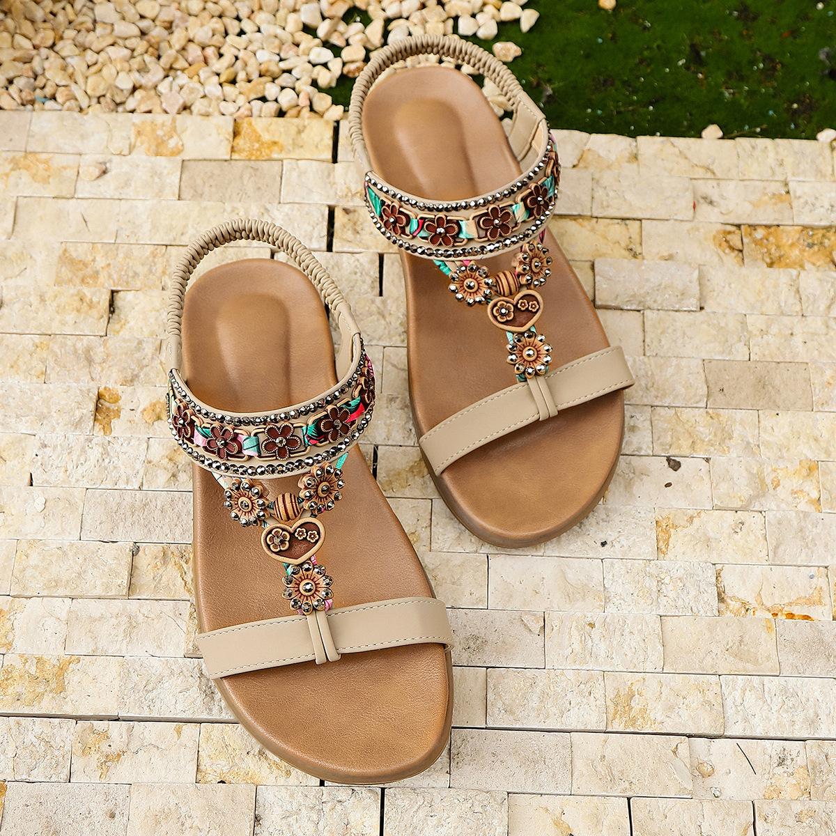 

Fashion Gladiator Color Platform Sandals Large Size 35-42 Women Shoes 2025 New Bohemia Casual Hemp Beach Shoes Women Slippers Flip Flops 35