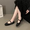 Silver sequined Mary Jane single shoes women's shoes new spring and autumn temperament shoes one-word shoes