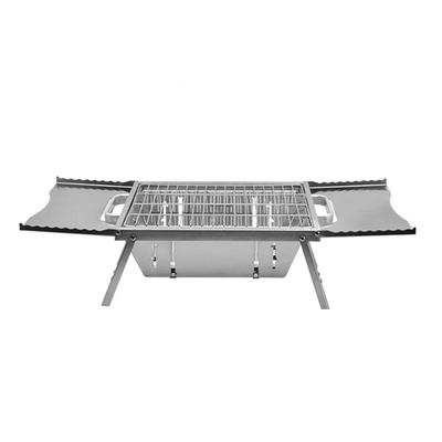 Camping BBQ Stove, Folding Charcoal Grill , Adjustable Furnace Carbon Plate Height,Stainless Steel,Instantly Expand